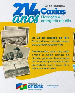 ✨ Há 214 anos nascia um novo capítulo na história do Maranhão, quando Caxias dava seus primeiros passos rumo a uma trajetória marcada por conquistas, cultura e desenvolvimento.

Cada marco, construção e pessoa que aqui viveu e vive ajudou a escrever uma história de coragem e amor por nossa princesa do sertão maranhense. 💙

Seguimos avançando, preservando tradições e olhando para o futuro com esperança e determinação. 🌆

#Caxias214Anos #PatrimônioHistórico #PrefeituraDeCaxias