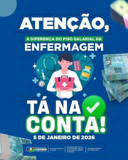 👩⚕️👨⚕️ Cuidar de quem cuida também é prioridade.
A diferença do piso da enfermagem já tá na conta, reforçando o respeito e a valorização desses profissionais essenciais para a saúde da nossa cidade. 💙
#PisoSalarialEnfermagem #SaúdeCaxias #Valorização #PrefeituraDeCaxias