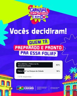🎭🎉🎶 Vocês participaram e escolheram o local do nosso Carnaval 2026!

Preparados? Porque vem aí o melhor Carnaval do interior do Maranhão! 🎶🎉

#CarnavalEmCaxiasÉBomD+
#Carnaval2026
#PrefeituraDeCaxias