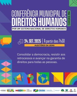 Vem aí a Conferência Municipal de Direitos Humanos! 💜✊
Um espaço de diálogo, participação popular e construção coletiva para fortalecer a cidadania e os direitos de todos. 🤝✨
Participe, traga sua voz e ajude a construir um futuro mais justo! 🌍💡
#ConferênciaMunicipal #DireitosHumanos