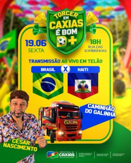 🇧🇷💚💛 O sextou vai ser com futebol, música e muita animação!

Nesta sexta-feira (19), a partir das 18h, a Rua das Sombrinhas será o ponto de encontro da torcida para acompanhar Brasil e Haiti em telão. ⚽

E não para por aí, teremos a presença do Caminhão do Galinha e muita música com César Nascimento para deixar a festa ainda mais animada. 🎶

Venha torcer com a gente! Porque torcer em Caxias é bom demais! 🇧🇷💚

#TorcerEmCaxiasÉBomDemais #PraCimaBrasil #ViverAquiÉBomDemais  #PrefeituraDeCaxias