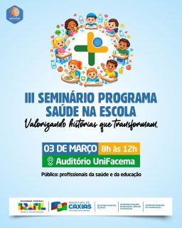 💙📚 Saúde e educação caminhando juntas para transformar realidades!

O III Seminário do Programa Saúde na Escola será um momento de troca de experiências, aprendizado e fortalecimento das ações que impactam diretamente nossos estudantes.

Um encontro pensado para valorizar práticas que fazem a diferença no dia a dia das escolas e reforçar o compromisso com o cuidado e com a prevenção. 💚

#SaúdeNaEscola #EducaçãoCaxias #PrefeituraDeCaxias