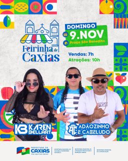 💙 Domingo é dia de curtir a Feirinha de Caxias!
Prepare-se para um domingo cheio de alegria, cultura e boa música na Praça São Benedito! 🌞
Venha viver a Feirinha, é bom demais! 🫶🏻💙💚
#FeirinhaDeCaxias #Cultura #DomingoEmCaxias #PrefeituraDeCaxias