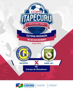 🏆⚽ É hora de decisão!
A última rodada da Copa Itapecuru 2025 acontece nos campos Rita Queiroz e Matadouro, com partidas cheias de garra e emoção.
Mais uma vez, o futebol caxiense brilha em campo! ⚽️
#CopaItapecuru2025 #FutebolCaxiense #PrefeituraDeCaxias