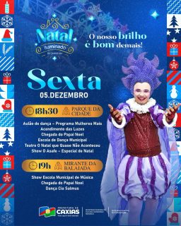 ✨🎄 A magia do Natal Iluminado segue encantando Caxias!

Nesta sexta, duas lindas celebrações vão tomar conta da cidade com música, dança, teatro e a tão esperada chegada do Papai Noel.🎅

Venha participar, se encantar e celebrar esse momento que ilumina nossa cidade! 💙

#NatalIluminado2025 #NossoBrilhoÉBomDemais #PrefeituraDeCaxias