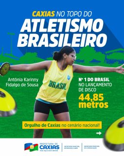 🥇🇧🇷 A melhor do país! Caxias está no topo do atletismo brasileiro! 💚💛

A nossa atleta Antônia Karinnny Fidalgo de Sousa é Nº 1 do Brasil no lançamento de disco, com a marca de 44,85 metros! 🚀💿

Talento, dedicação e muito orgulho levando o nome de Caxias para o Brasil inteiro. O topo é dela, mas o orgulho é nosso! 💚💛

#Número1DoBrasil #LançamentoDeDisco #OrgulhoDeCaxias #EsporteCaxias #PrefeituraDeCaxias
