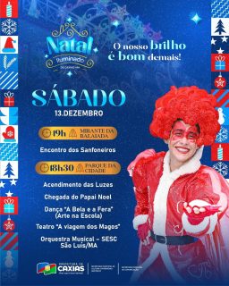 ✨🎄 O sábado no Natal Iluminado vai ser de pura magia e momentos inesquecíveis!
O Mirante da Balaiada e o Parque da Cidade estarão ainda mais iluminados, com luzes, música e atrações especiais para encantar toda a família. 🌟💙
Você não pode perder essa noite cheia de encanto e boas energias! 💫
#NatalIluminado2025 #NossoBrilhoÉBomDemais #PrefeituraDeCaxias