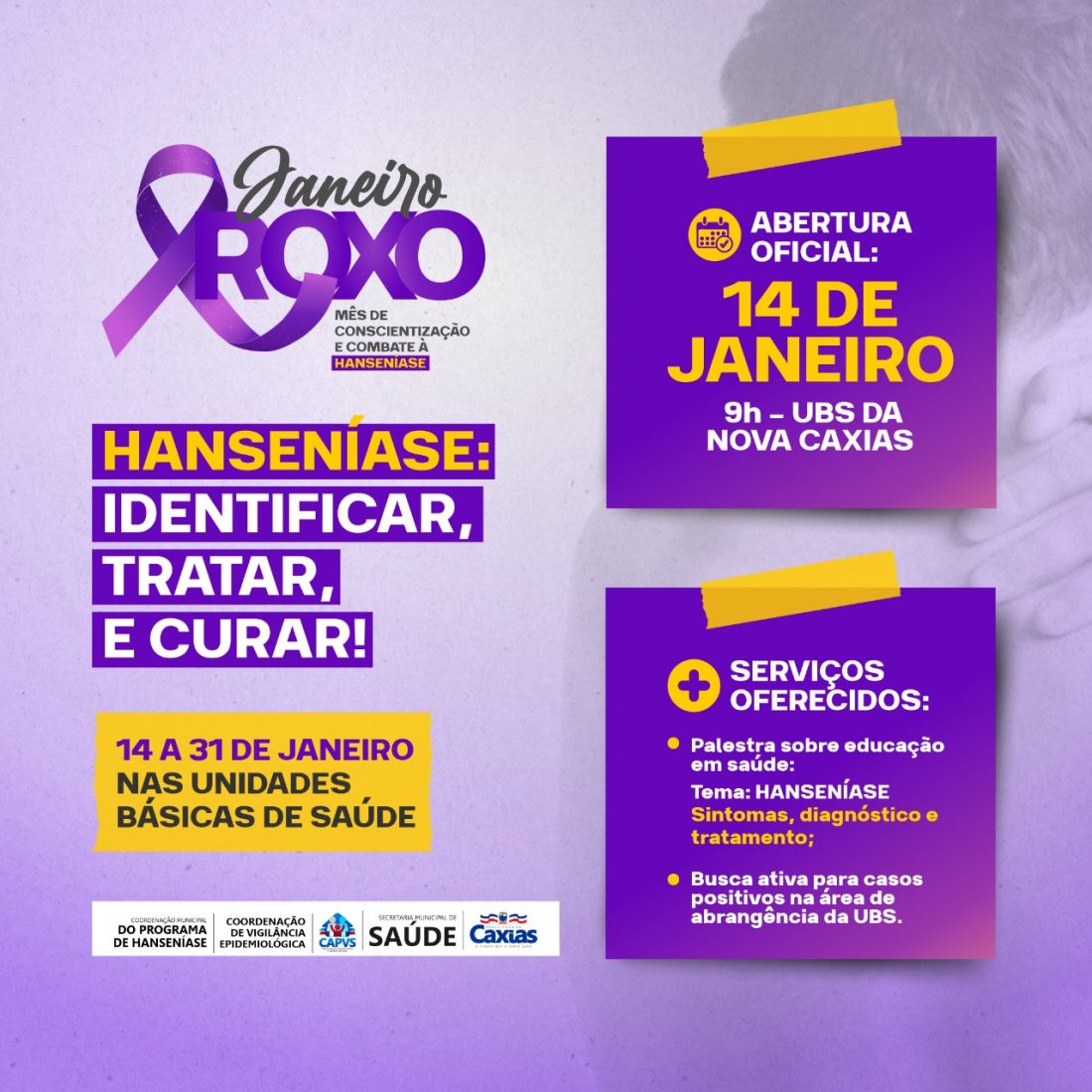 Secretaria de Saúde promove ação durante 'Janeiro Roxo' para