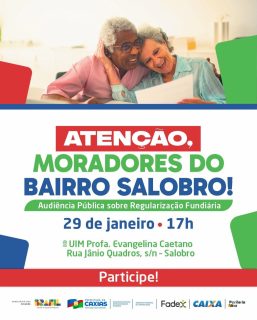 🏠✨ Moradores do Salobro, a participação de vocês é fundamental!

Chegou a hora de dialogar, esclarecer dúvidas e avançar juntos na regularização fundiária do bairro. 🤝

Esse é um momento importante para fortalecer o direito à moradia e construir soluções para a comunidade. Participe! 💙🙌

#RegularizaçãoFundiária #BairroSalobro
#PrefeituraDeCaxias