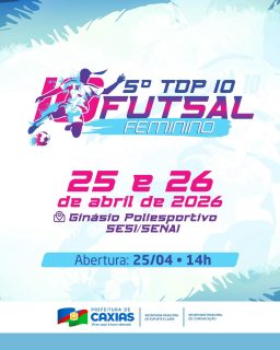 ⚽🔥 Vem aí o 5º Top 10 de Futsal Feminino!

O talento, a garra e a emoção entram em quadra no Ginásio Poliesportivo SESI/SENAI! 💪

Serão grandes jogos com equipes que representam a força do futsal feminino, promovendo esporte e integração. Venha apoiar e viver o esporte com a gente! 💙

#FutsalFeminino #Top10Futsal #EsporteCaxiense #PrefeituraDeCaxias