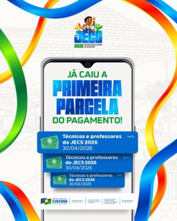 ⚠️ Atenção, técnicos e professores do JECS 2026!

A primeira parcela do pagamento já está disponível, garantindo o reconhecimento e a valorização de quem contribui para o fortalecimento do esporte escolar em nossa cidade.

#JECS2026 #ValorizaçãoProfissional #EsporteCaxiense #PrefeituraDeCaxias