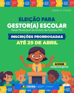 📢 Inscrições prorrogadas para a eleição de Gestor(a) Escolar!

👥 Podem se candidatar servidores(as) efetivos(as): professores(as), coordenadores(as), supervisores(as) e apoio pedagógico.

Uma oportunidade de fortalecer a gestão democrática e contribuir com a educação do nosso município. 📚💙

#EducaçãoCaxiense #GestãoEscolar #PrefeituraDeCaxias