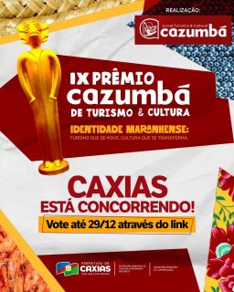 🌆 Nossa cidade está concorrendo ao IX Prêmio Cazumbá de Turismo e Cultura e estamos indicados nas categorias 4, 7 e 18! 💙

👉 Deslize o carrossel, confira cada indicação e vote por Caxias. Cada voto fortalece nosso turismo, nossa cultura e o orgulho de ser caxiense! 🤩

Vamos juntos mostrar a força da nossa cidade! Link disponível nos stories e na bio. 💙

#TurismoECultura #PrêmioCazumbá #PrefeituraDeCaxias