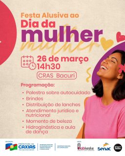 🌸 Momento especial preparado com carinho para valorizar, acolher e celebrar a importância de cada mulher.

Experiências leves, fortalecendo a autoestima e proporcionando bons momentos em um ambiente de cuidado.

Faça parte dessa celebração pensada para você, com muita interação e bem-estar.

#ValorizaçãoDaMulher #BemEstar #Cuidado #ProteçãoSocial #PrefeituraDeCaxias