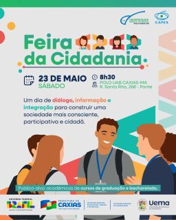 🤝🌟 A Feira da Cidadania chega como um espaço de troca de conhecimentos, integração e aprendizado, reunindo estudantes em uma experiência voltada à conscientização e ao exercício da cidadania. 

Será um dia marcado por informação, interação e desenvolvimento social, incentivando a formação de cidadãos mais participativos e conectados com a comunidade.

Participe e faça parte dessa construção coletiva de conhecimento e cidadania! 🤝💙

#FeiraDaCidadania #EducaçãoCaxias #PrefeituraDeCaxias