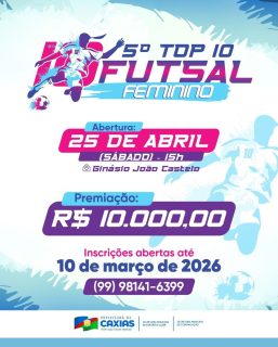 ⚽💜 A quadra vai tremer!
O futsal feminino chega com garra, talento e muita emoção. É a força das nossas atletas mostrando que lugar de mulher é onde ela quiser, inclusive brilhando no esporte!
Prepare a torcida e venha viver esse momento especial. ⚽️🔥
#FutsalFeminino #EsporteCaxiense #PrefeituraDeCaxias
