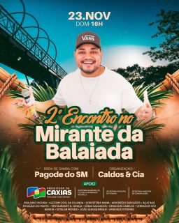 🎶 Um encontro que celebra a cultura, a alegria e o talento local!
Mais uma vez, o Mirante da Balaiada será palco de boa música, energia positiva e muita descontração.
Prepare-se para viver momentos especiais, curtindo o melhor do samba e valorizando as tradições que fortalecem nossa cidade. 💙
#2ºEncontroMiranteDaBalaiada
#CulturaCaxiense #PrefeituraDeCaxias