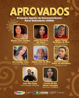 🌱✨ Já está disponível o resultado da seleção dos jovens aprovados para integrar o Programa Agente de Desenvolvimento Rural Quilombola (ADRQ).
A iniciativa é fruto da parceria entre a Prefeitura de Caxias e o Governo do Estado.🤝🏾🌿
Parabenizamos todos os jovens selecionados por esse importante passo na construção de caminhos de conhecimento, identidade e futuro!
#ADRQ #JuventudeQuilombola #DireitosHumanos #GovernoDoEstado #PrefeituraDeCaxias