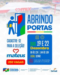 🚪✨ Quando a oportunidade bate, abrimos a porta!
💼 São 250 oportunidades para quem deseja dar um novo passo na carreira.
📄 Prepare seus documentos, organize o currículo e participe desse momento que pode transformar o seu futuro. 🤝
#AbrindoPortas #SENAC #Trabalho #Desenvolvimento #PrefeituraDeCaxias