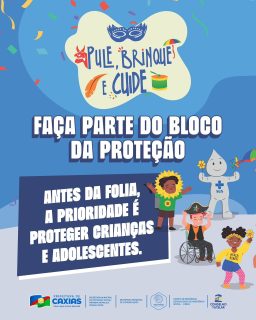 🎉🎭 O Carnaval tá chegando!
É tempo de pular, brincar e celebrar… mas também de cuidar!
Durante a folia, faça parte do Bloco da Proteção e ajude a garantir um Carnaval seguro para nossas crianças e adolescentes. Proteção também é responsabilidade de todos nós!
Curta com alegria, respeito e consciência. 💙✨
#BlocoDaProteção #DireitosDasCrianças #PrefeituraDeCaxias