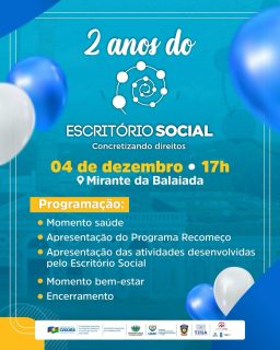 ✨🎉 Dois anos transformando vidas e fortalecendo direitos!
O Escritório Social vive mais um momento especial em sua caminhada, fortalecendo o propósito de acolher e apoiar quem está em busca de recomeços.
Um encontro pensado para acolher, informar e apresentar ações que fazem a diferença no recomeço e no bem-estar de muitas pessoas. 💙
#EscritórioSocial #2AnosDeHistória #PrefeituraDeCaxias