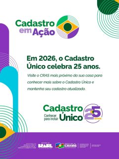 🎉💙 25 anos conectando famílias a direitos!O Cadastro Único segue sendo uma importante ferramenta para garantir acesso a diversos programas sociais. Manter seus dados atualizados é essencial para continuar recebendo os benefícios. 🤝Procure o CRAS mais próximo e fique em dia com seu cadastro. Informação e cuidado fazem a diferença!#25AnosCadastroÚnico #ProteçãoSocial #PrefeituraDeCaxias