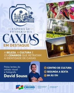 📸✨ A exposição “Caxias em Destaque” convida você a conhecer a beleza, a cultura e os cenários que representam a identidade da nossa cidade, pelas lentes do fotógrafo David Sousa.
Um olhar especial sobre as tradições, o patrimônio e as paisagens que fazem de Caxias um lugar único.
Venha prestigiar a exposição e redescobrir Caxias através da fotografia! 📸💙
#CaxiasEmDestaque #CulturaCaxias #PatrimônioCultural #PrefeituraDeCaxias