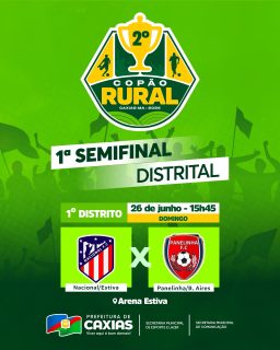 ⚽🌾 Domingo é dia de decisão no campo! A emoção toma conta do 1º Distrito com a 1ª Semifinal Distrital do 2º Copão Rural.
As equipes entram em campo em busca de uma vaga na grande final, prometendo um duelo de muito talento e espírito esportivo.
Não fique de fora! Venha torcer e prestigiar o futebol da nossa zona rural. 💚⚽
#CopãoRural #EsporteCaxiense #PrefeituraDeCaxias