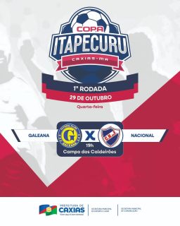 ⚽️🏆 A Copa Itapecuru está só começando!
Vem aí a 1ª e 2ª rodada, cheias de garra, talento e muita emoção! 💪🔥
Reúna os amigos, vista as cores do seu time e venha torcer com a gente. O esporte une, inspira e celebra a nossa cidade! 💙🎉
#CopaItapecuru2025 #EsporteCaxiense #PrefeituraDeCaxias