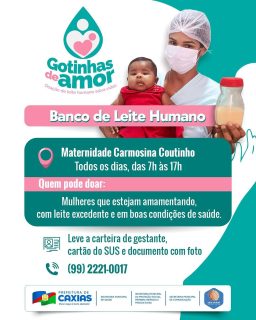 💗 Cada gota faz diferença!

Muitas mães produzem mais leite do que seus bebês precisam, e esse gesto de generosidade pode nutrir e salvar outras crianças que necessitam desse cuidado especial. 👶💕

Se você está amamentando e deseja ajudar, basta comparecer à maternidade com seus documentos. Nossa equipe está sempre pronta para acolher, orientar e cuidar de cada detalhe com carinho e segurança. 🌷

O atendimento acontece todos os dias, com suporte profissional e um ambiente preparado para receber você com toda atenção. 💖

📞 Mais informações e orientações: (99) 2221-0017

Doe vida. Doe carinho. Doe amor em forma de leite. 🍼💞

#GotinhasDeAmor #DoaçãoDeLeiteMaterno #CarmosinaCoutinho #PrefeituraDeCaxias