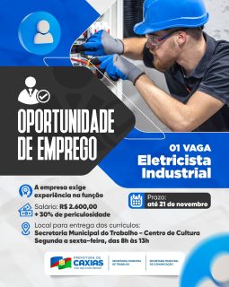💼 Novas oportunidades estão sendo criadas para fortalecer o mercado de trabalho e incentivar o crescimento profissional.

📅 Até 21 de novembro
⏰ De segunda a sexta, das 8h às 13h
📍 Secretaria Municipal de Trabalho – Centro de Cultura

O compromisso segue firme, gerar oportunidades de emprego e transformar vidas por meio do trabalho. 🤝