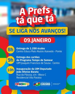 Seguimos avançando com ações que fazem a diferença na vida de toda a população.
Nesta sexta-feira (9), em parceria com o Governo do Estado, teremos entregas de benefícios, fortalecimento da educação e a inauguração de mais uma unidade de ensino importante para a cidade.
Compromisso e trabalho que seguem transformando Caxias. 🤝💙
#GestãoQueAvança #CaxiasEmDesenvolvimento #PrefeituraDeCaxias #GovernoDoEstado
