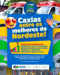 💙 Caxias segue em destaque no Nordeste! 🌟

Com educação e saúde de qualidade, nossa cidade avança e conquista reconhecimento nacional. 🙌🏽✨

Aqui tem gestão, progresso e compromisso com o futuro! 💪🏽💙

#CaxiasEmDestaque #OrgulhoDeSerCaxias #Educação #Saúde #PrefeituraDeCaxias