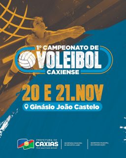 🏐✨ O voleibol vai movimentar Caxias!

Vem aí o 1º Campeonato de Voleibol Caxiense, reunindo atletas, energia e muita competição em cada partida.

Confira a programação completa e se prepare para torcer, vibrar e celebrar o talento dos nossos atletas.

#CampeonatoDeVoleibol #EsporteCaxiense #PrefeituraDeCaxias