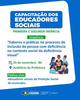 📚🤝 Capacitação dos educadores sociais da primeira e segunda infância.

Com formação, conhecimento e compromisso, construímos uma sociedade mais inclusiva e preparada para garantir direitos, oportunidades e desenvolvimento para nossas crianças. 💙

#ProteçãoSocial #PrimeiraInfância #PrefeituraDeCaxias