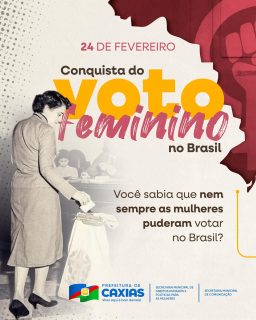 🇧🇷💪🏻A conquista do voto feminino no Brasil foi um marco histórico na luta por igualdade e participação política. 

Mais que um direito, o voto feminino representa voz, representatividade e transformação social. 

Uma conquista que abriu caminhos e segue inspirando gerações na construção de uma democracia mais justa e igualitária. Você, mulher, faz parte dessa história! 💪💜

#ConquistaDoVotoFeminino #DireitoDaMulher #PrefeituraDeCaxias