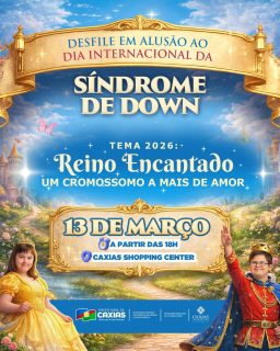 ✨💙 Um momento de celebração, inclusão e valorização da diversidade!

Venha prestigiar o desfile especial com o tema “Reino Encantado: um cromossomo a mais de amor”, promovendo respeito e alegria para as pessoas com Síndrome de Down.

Uma noite para celebrar a inclusão, a autoestima e o protagonismo. Participe e traga sua família!

#Inclusão #SíndromeDeDown #UmCromossomoAMaisDeAmor #PrefeituraDeCaxias
