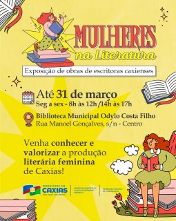📚✨ A literatura também é espaço de protagonismo feminino!

A Biblioteca Municipal Odylo Costa Filho recebe uma exposição especial com obras de escritoras caxienses, destacando talento, criatividade e a força da produção literária feita por mulheres da nossa cidade.

Uma ótima oportunidade para conhecer mais sobre a literatura local e valorizar as vozes femininas de Caxias.

#MulheresNaLiteratura #BibliotecaMunicipal #ProtagonismoFeminino #PrefeituraDeCaxias