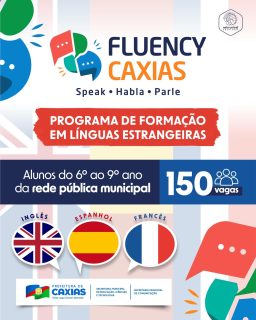 🌍📚 A oportunidade para ampliar horizontes e aprender novos idiomas chegou!

O Fluency Caxias é um programa para estudantes da rede pública municipal que desejam desenvolver habilidades em línguas estrangeiras e ampliar oportunidades para o futuro. 

Em breve será divulgado o edital com todas as informações detalhadas. Fique atento(a) e não perca essa chance! 🚀

#FluencyCaxias #EducaçãoCaxiense #LínguasEstrangeiras #RedeDeEnsino #PrefeituraDeCaxias