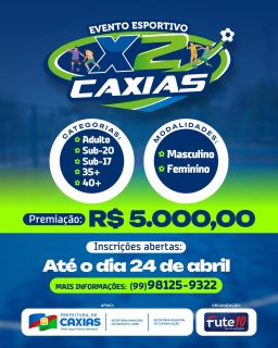 ⚽ O X2 Caxias vem aí!

As inscrições já estão abertas para as modalidades masculina e feminina, com diferentes categorias e premiação para os participantes.

Garanta sua vaga e venha fazer parte desse grande evento esportivo! 🤝

#X2Caxias #EsporteCaxiense #PrefeituraDeCaxias