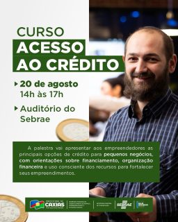 💼🚀 Crédito também é oportunidade para fazer o negócio crescer!

Empreendedores de Caxias terão um momento de orientação sobre opções de crédito para pequenos negócios, com informações que ajudam na organização financeira, no planejamento e no uso consciente dos recursos.

Uma oportunidade para aprender, tirar dúvidas e fortalecer ainda mais o seu empreendimento! 💙

📲 Para mais informações: (99) 98185-8513.

#Empreendedorismo #PequenosNegócios #EconomiaLocal #PrefeituraDeCaxias