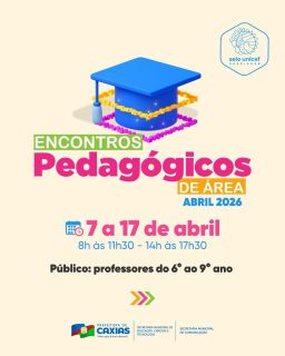 📚✨ Os Encontros Pedagógicos de Área 2026 serão momentos de aprendizado, troca de experiências e fortalecimento das práticas em sala de aula.
Uma oportunidade de crescimento e atualização para quem faz a educação acontecer todos os dias. Não perca! 🤝
#EducaçãoDeQualidade #EncontrosPedagógicosDeAréa #EducaçãoEmCaxiasÉBomDemais