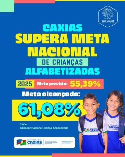 📚✨ Caxias segue avançando na educação!

Superamos a meta nacional de alfabetização infantil, refletindo o compromisso com a qualidade do ensino e o desenvolvimento das nossas crianças.

Um resultado que mostra que investir em educação é construir um futuro melhor para todos. 💙

#EducaçãoCaxiense #Alfabetização #PrefeituraDeCaxias