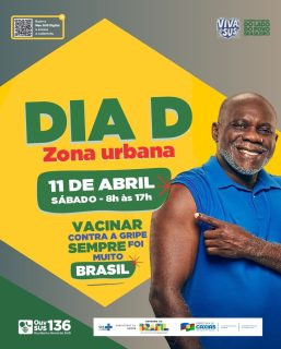 💉💙 O Dia D de vacinação na zona urbana já tem data marcada! Uma mobilização importante para ampliar a cobertura vacinal e cuidar da nossa população.

A vacinação contra a gripe é essencial para reduzir casos graves, internações e proteger a todos.

Procure o ponto de vacinação mais próximo e mantenha sua caderneta atualizada. Prevenir é um ato de responsabilidade coletiva.

#DiaDVacinação #Vacinação #SUS #GripeNão #SaúdeCaxias PrefeituraDeCaxias