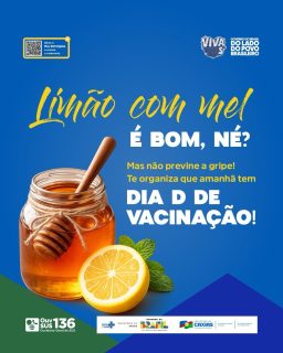 Limão com mel é bom… mas não protege contra a gripe! 👀🍋🟩🍯
A forma mais segura de se cuidar é com a vacina, então se liga que amanhã é o Dia D de vacinação contra a gripe. 💉✨
Procure o ponto de vacinação mais próximo e garanta sua proteção!
#DiaD #GripeNão #SaúdeCaxias #Prevenção #PrefeituraDeCaxias