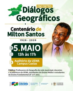 🌍 O Encontro Diálogos Geográficos está chegando, reunindo professores, estudantes e a comunidade em uma programação pensada para celebrar o centenário de Milton Santos e valorizar o olhar crítico sobre o mundo em que vivemos. Será um espaço de troca, aprendizado e construção de novas perspectivas.

Um convite para refletir, compartilhar ideias e fortalecer a importância da geografia na formação cidadã. 📚✨

Participe e faça parte desse encontro de saberes! 

#EncontrosDiálogosGeográficos #EducaçãoCaxiense #PrefeituraDeCaxias