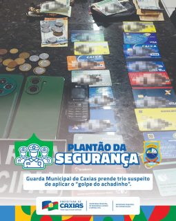 🚨 Plantão da Segurança! 

A Guarda Municipal de Caxias prendeu, nesta quarta-feira (27), três pessoas suspeitas de aplicarem o “golpe do achadinho” na região central da cidade.

A ação contou com apoio da Central de Videomonitoramento, que auxiliou na identificação e localização dos suspeitos. Com o trio, foram apreendidos 20 cartões bancários, R$ 2.840,00 em dinheiro e um veículo HB20.

Os envolvidos foram encaminhados à Delegacia de Polícia Civil e permanecem à disposição da Justiça.

Devido à instabilidade na linha 153, a Guarda Municipal está atendendo pelo número: (99) 98139-7655 com WhatsApp disponível.

#PlantãoDaSegurança #GuardaMunicipal #SegurançaPública #PrefeituraDeCaxias
