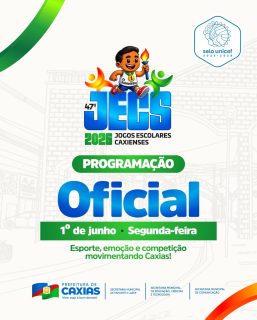 🏅📋 Confira a programação oficial desta segunda-feira, 1º de junho, dos 47º Jogos Escolares Caxienses!

As competições seguem movimentando Caxias com muito talento, dedicação e espírito esportivo. 💙💚

👉 Arraste para o lado e confira os horários, locais e modalidades que estarão em disputa ao longo do dia.

#JECS2026 #JogosEscolares #EsporteEscolar #PrefeituraDeCaxias