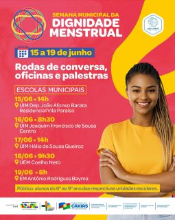 🌸🩷 A Semana Municipal da Dignidade Menstrual está chegando às escolas municipais com rodas de conversa, oficinas e palestras para levar informação, acolhimento e conscientização sobre a saúde menstrual.Mais conhecimento, menos tabus e muito mais respeito para nossas adolescentes, construindo um ambiente mais informado, acolhedor e inclusivo para todas. 🩷#SemanaDaDignidadeMenstrual #EducaçãoCaxias #SaúdeCaxias #ProteçãoSocial #PrefeituraDeCaxias