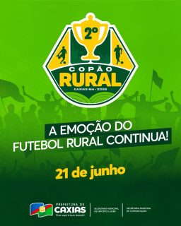 🌾🏆 A emoção do 2º Copão Rural continua no 1º Distrito!
Com dedicação dos atletas em campo e a presença contagiante das torcidas, a competição segue fortalecendo o esporte, promovendo a integração entre as comunidades e valorizando os talentos da nossa zona rural. ⚽👏
#CopãoRural2026 #EsporteCaxiense #ZonaRural #PrefeituraDeCaxias